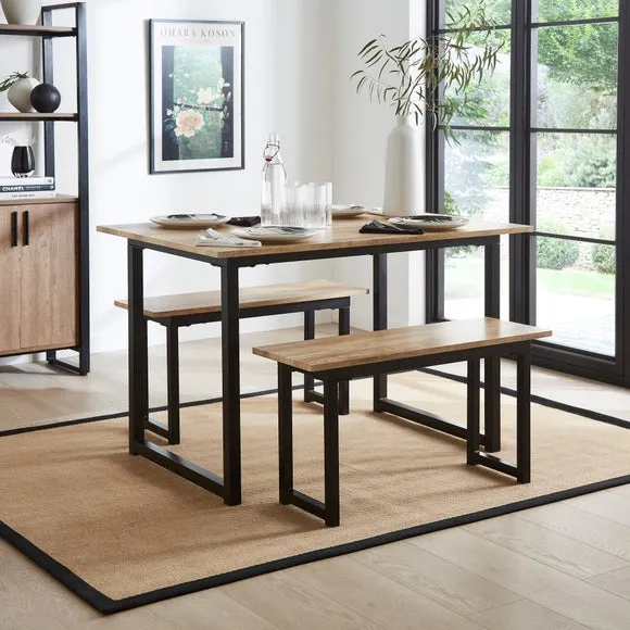 6-Seater Dining Bench Set - Light Wood image
