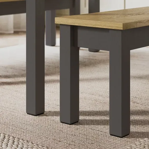 6-Seater Dining Table and Bench Set - Charcoal