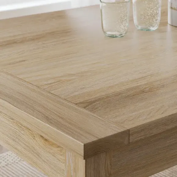 6-Seater Dining Table and Bench Set - Oak