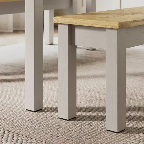 6-Seater Dining Table and Bench Set - Stone