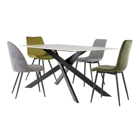 6-Seater Dining Table - Gold, Sintered Stone