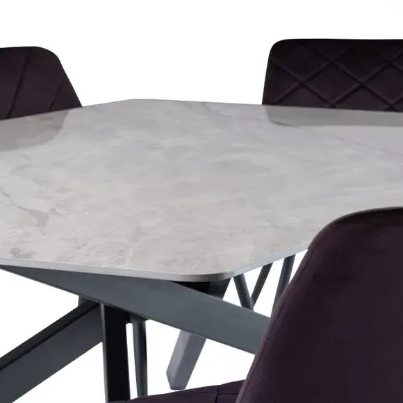 6-Seater Dining Table - Grey, Sintered Stone