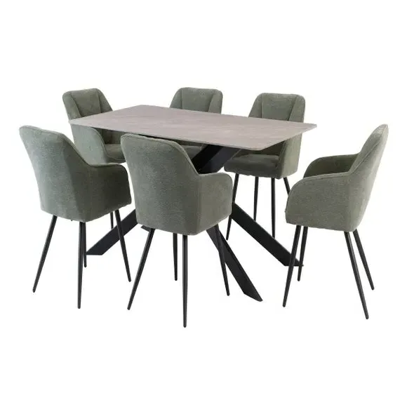 6-Seater Dining Table - Grey, Sintered Stone