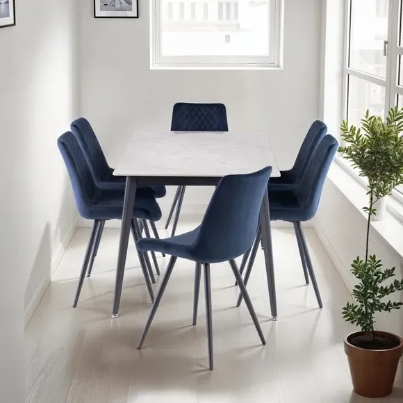 6-Seater Dining Table - Rebecca Grey, Sintered Stone