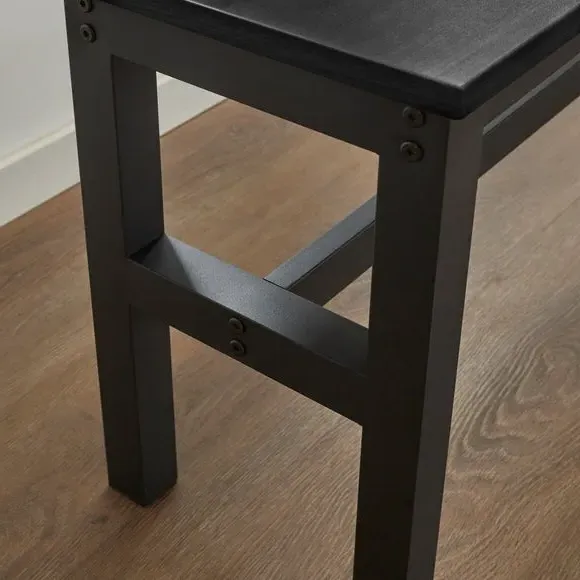 6-Seater Dining Table with 2 Benches - Black