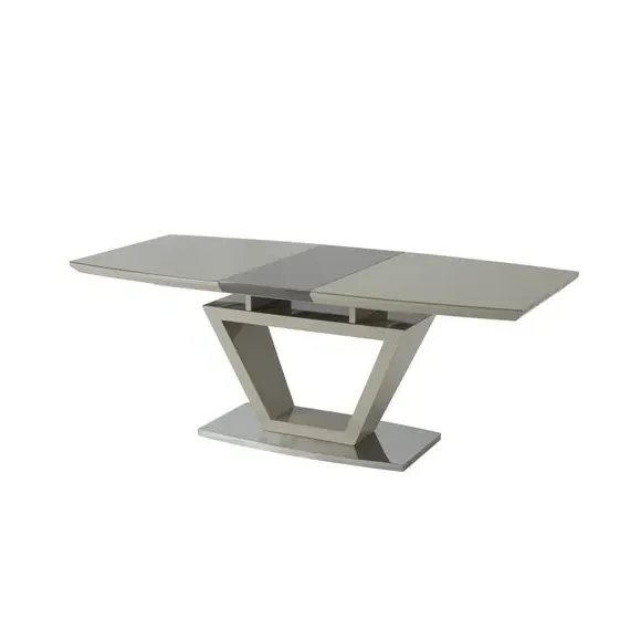 6-Seater Extendable Dining Table - Latte, Glass