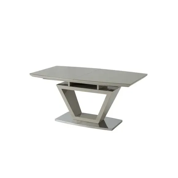 6-Seater Extendable Dining Table - Latte, Glass