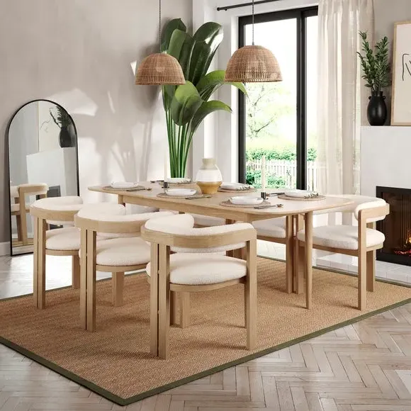 6-Seater Extendable Dining Table - Light Oak, Wood