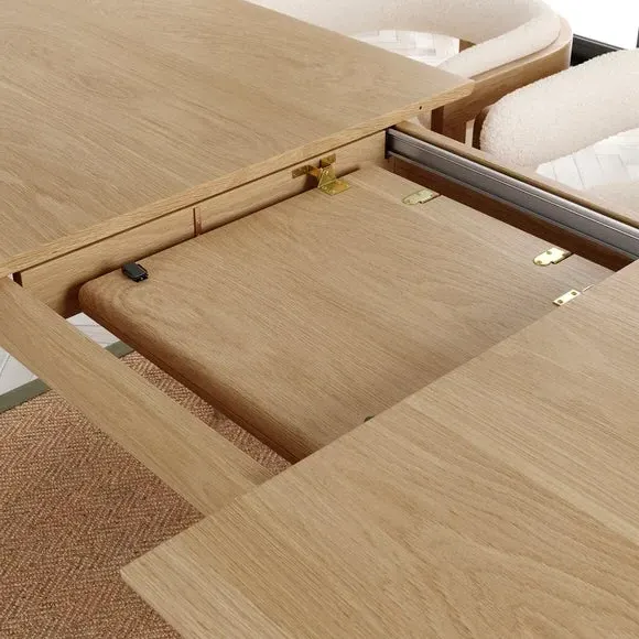 6-Seater Extendable Dining Table - Light Oak, Wood