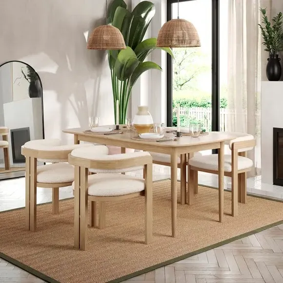 6-Seater Extendable Dining Table - Light Oak, Wood image