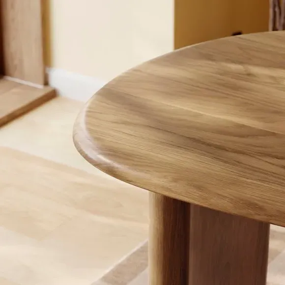 6-Seater Kidney Dining Table - Light Wood, Mango