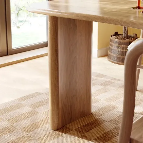 6-Seater Kidney Dining Table - Light Wood, Mango