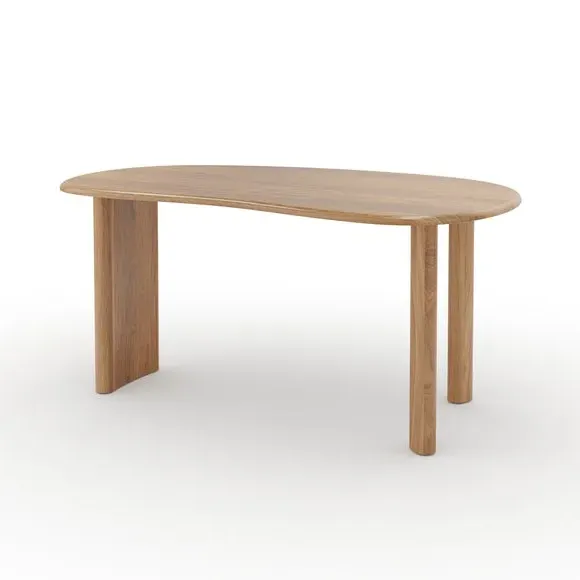 6-Seater Kidney Dining Table - Light Wood, Mango