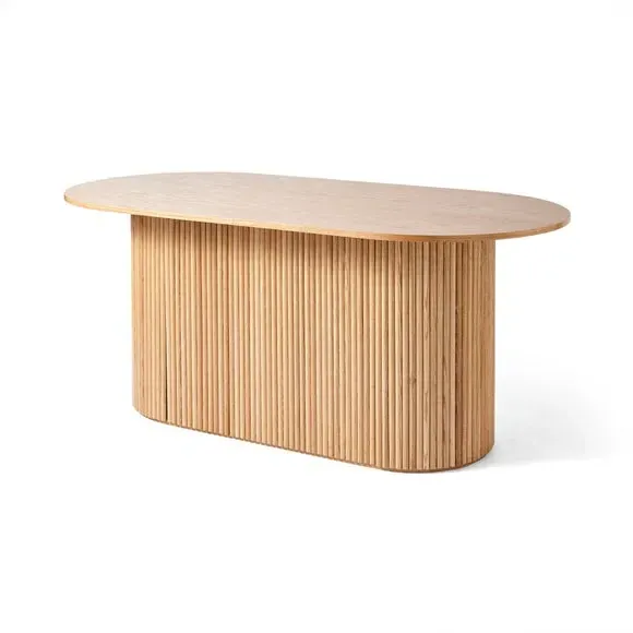 6-Seater Oval Dining Table - Ash Wood