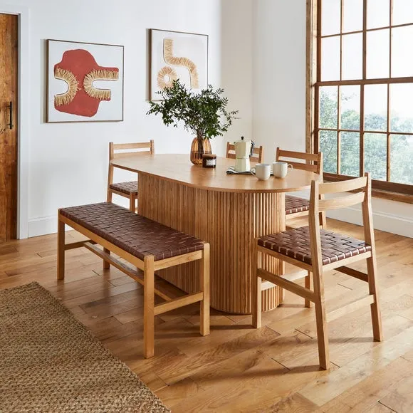 6-Seater Oval Dining Table - Ash Wood image