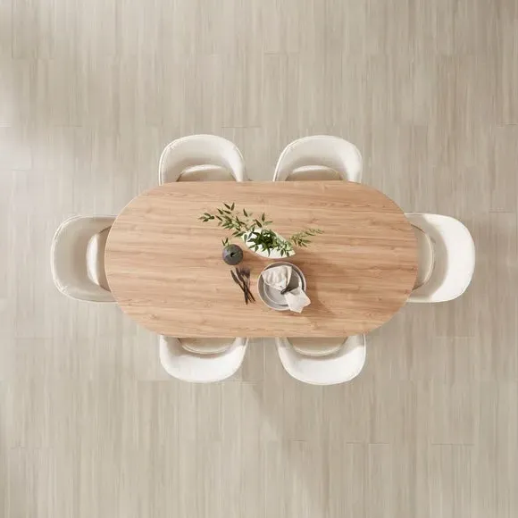6-Seater Oval Dining Table - Natural, Wood Effect