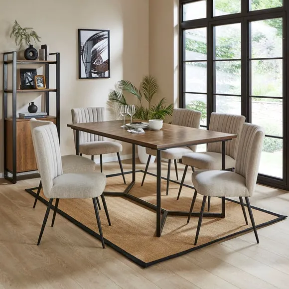 6-Seater Rectangular Dining Table - Brown, Wood image