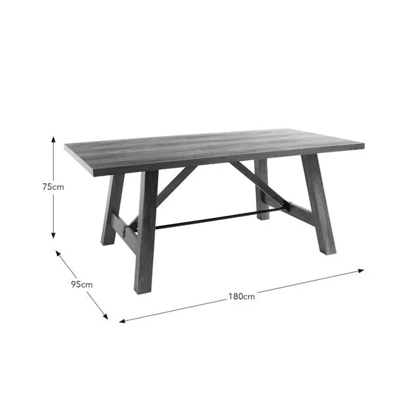 6-Seater Rectangular Dining Table - Pine Wood