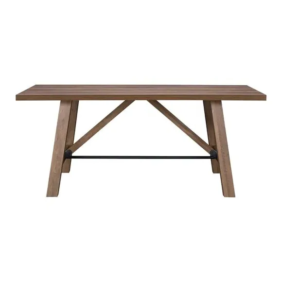 6-Seater Trestle Dining Set with Bench - Pine