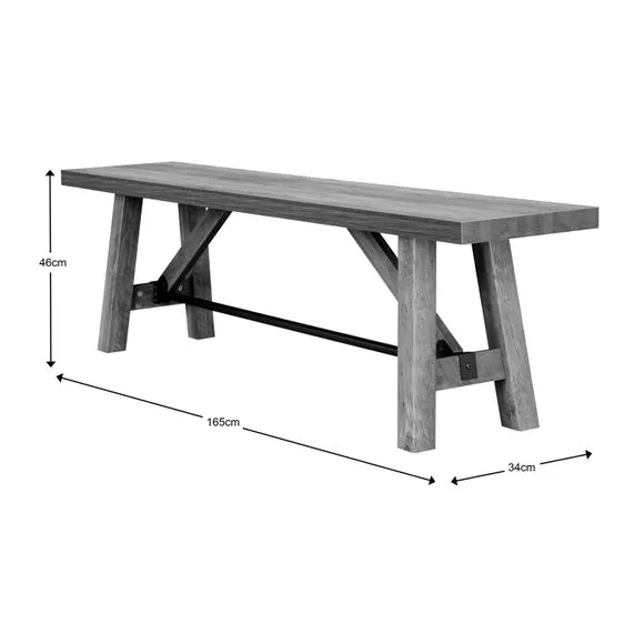 6-Seater Trestle Dining Set with Bench - Pine