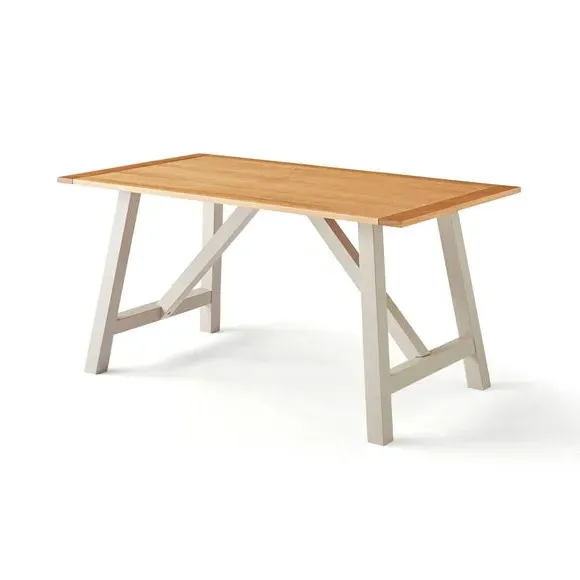 6-Seater Trestle Dining Table - Grey, Oak