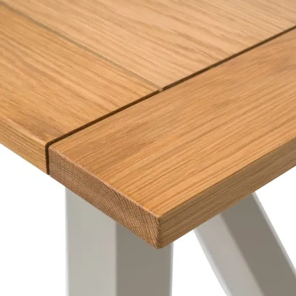 6-Seater Trestle Dining Table - Grey, Oak