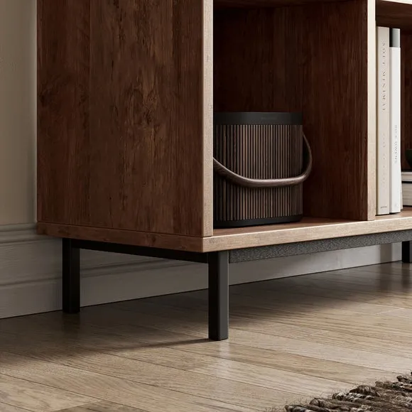 6-Shelf Bookcase with Cupboards - Pine, Metal