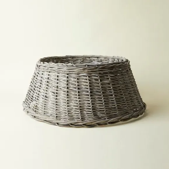 60cm Christmas Tree Skirt - Grey, Wicker