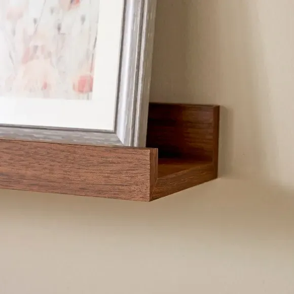 60cm Picture Ledge Shelf - Brown, Wood