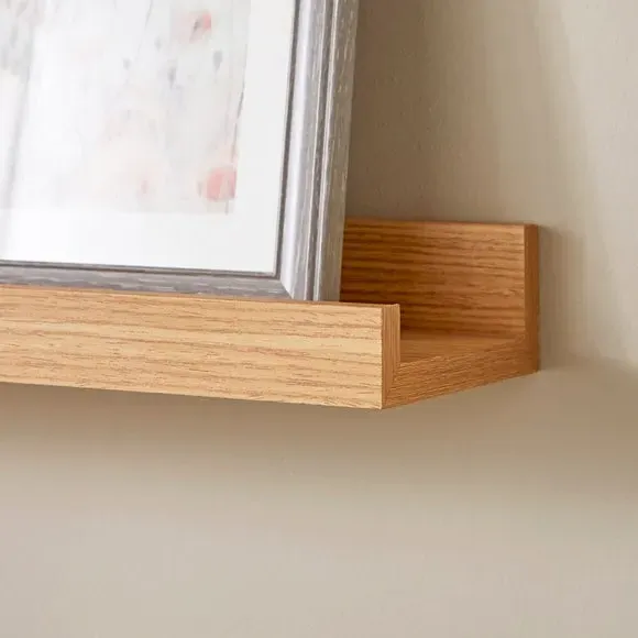 60cm Picture Ledge Shelf - Natural, Wood