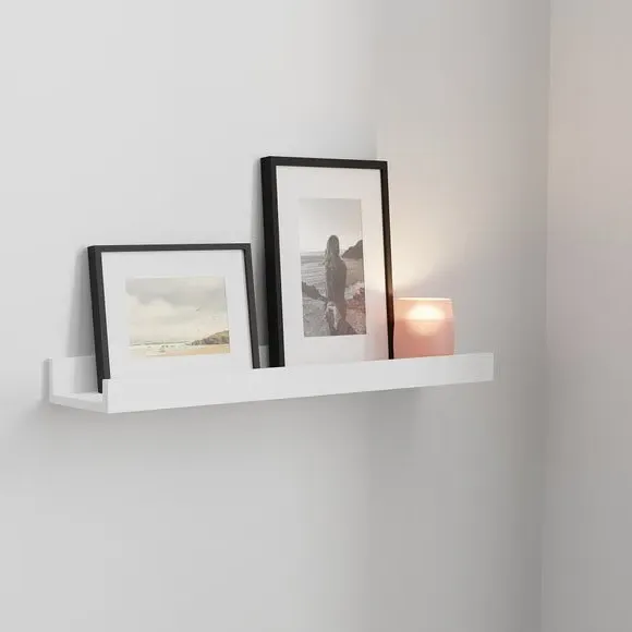 60cm Picture Ledge Shelf - White, Wood