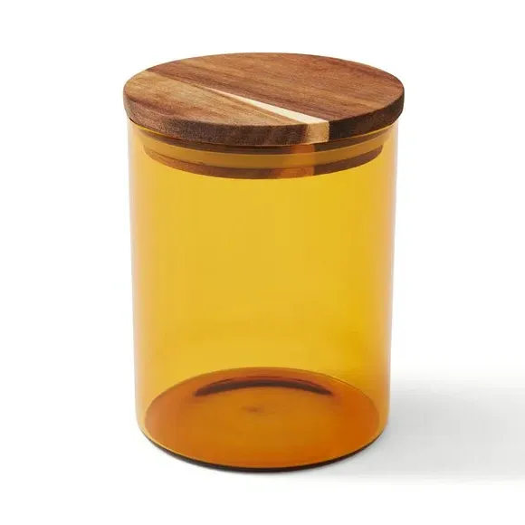 650ml Storage Jar - Yellow, Borosilicate Glass