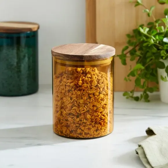 650ml Storage Jar - Yellow, Borosilicate Glass