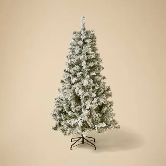 6ft Christmas Tree with Flocked Effect - Green