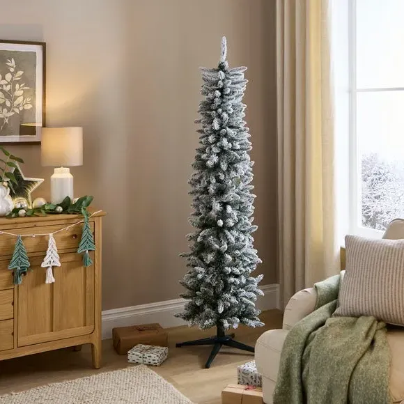 6ft Slim Christmas Tree - Blue, Artificial image