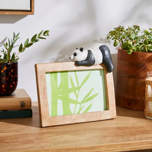 6x4 Photo Frame Panda Design - Black/White, Resin image