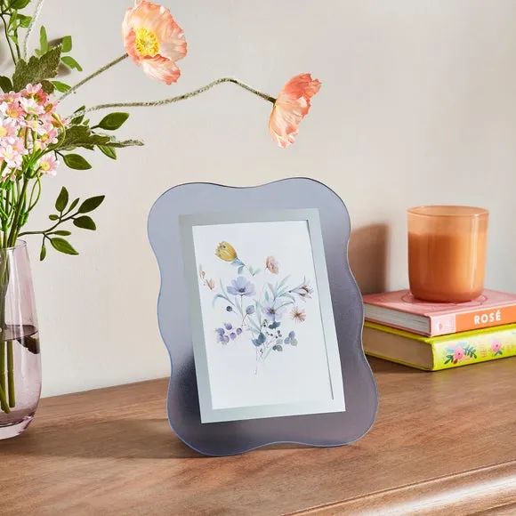 6x4 Photo Frame Wavy Edge - Cornflower, Glass image