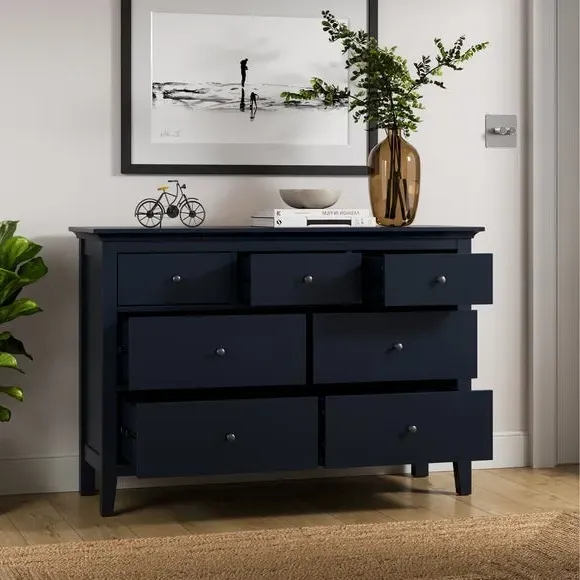 7-Drawer Chest with Metal Handles - Navy