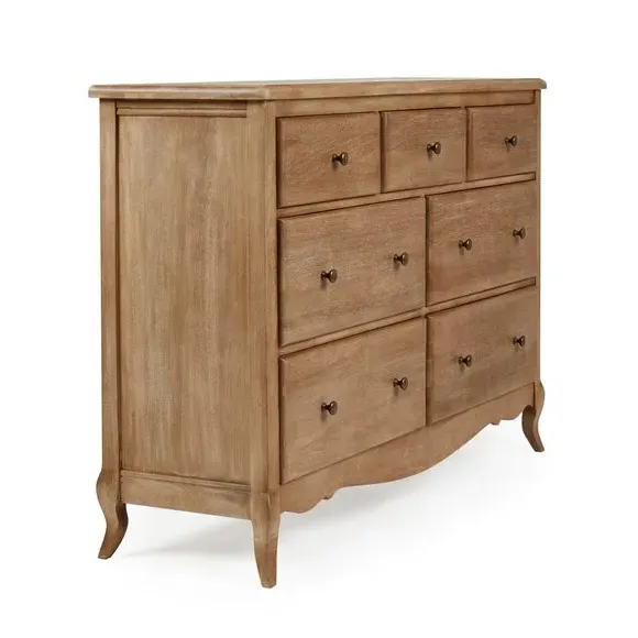 7-Drawer Chest with Metal Handles - Wood, Mango