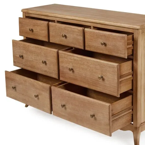 7-Drawer Chest with Metal Handles - Wood, Mango