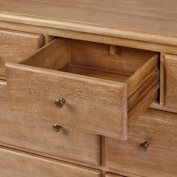 7-Drawer Chest with Metal Handles - Wood, Mango