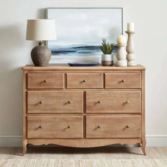 7-Drawer Chest with Metal Handles - Wood, Mango image