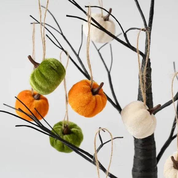 70cm Twig Tree with Decorations - Black, Plastic