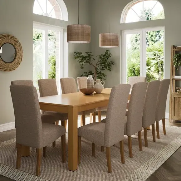 8-10 Seater Extendable Dining Table - Oak, Wood