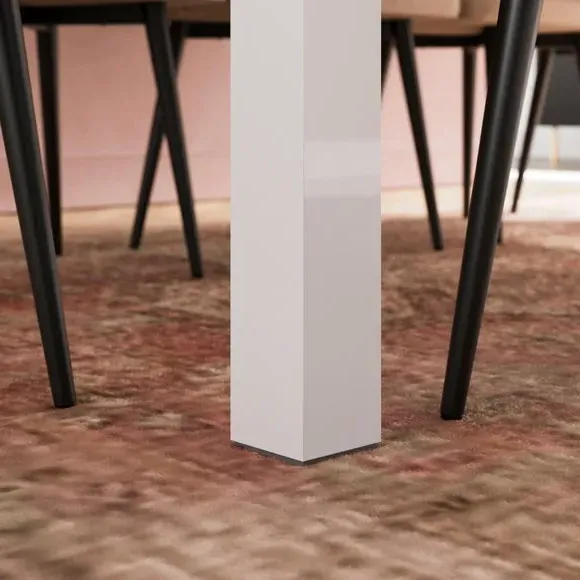 8-10 Seater Extendable Dining Table - White, Gloss