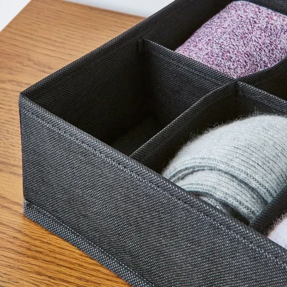 8-Compartment Drawer Organiser - Black
