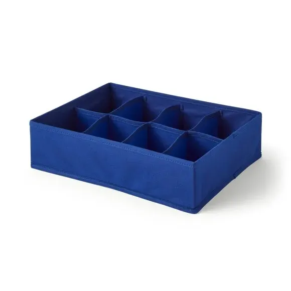 8-Compartment Drawer Organiser - Blue, Fabric