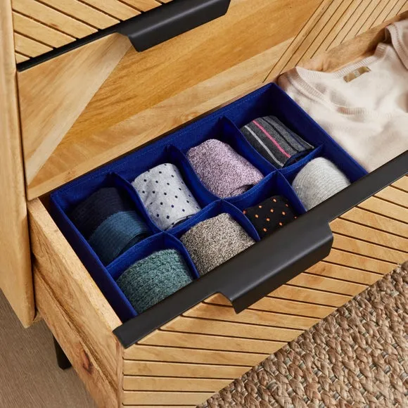 8-Compartment Drawer Organiser - Blue, Fabric image