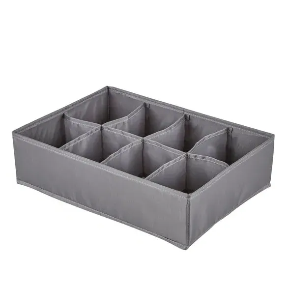 8-Compartment Drawer Organiser - Dark Grey