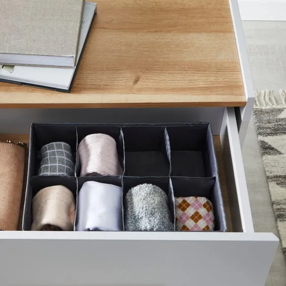 8-Compartment Drawer Organiser - Dark Grey